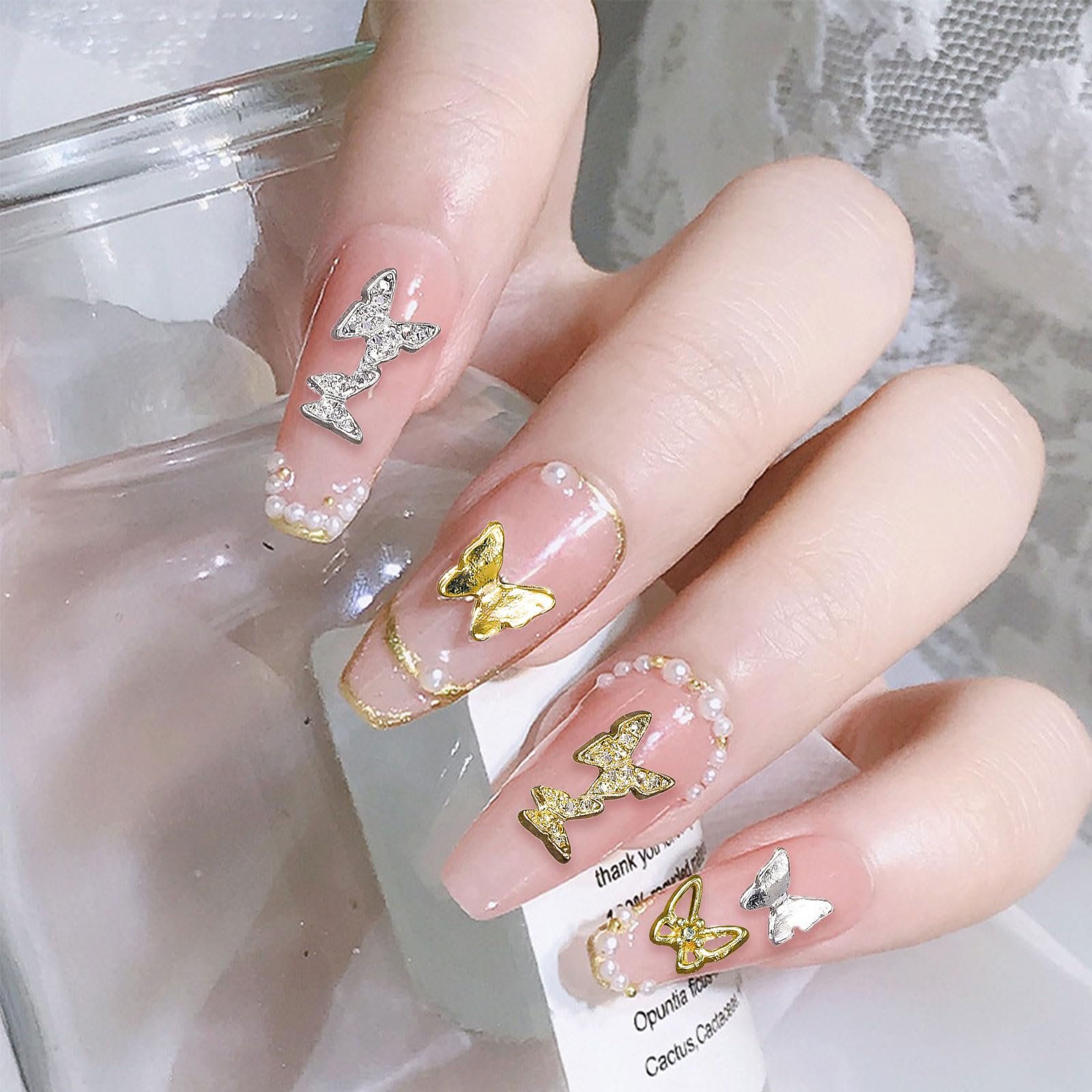 Метелики 80 шт, Золотисті Сріблясті, фото №6