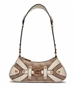 Жіноча сумка GUESS Mala Mini Hobo коричневий бежевий - Фото 1