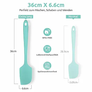 Силиконовая лопатка U-Taste Extra Large 35.6 см Термостойкая 250°C Бесшовная Aqua Sky цена на synthetic.ua - Фото 1 Силиконовая лопатка U-Taste Extra Large 35.6 см Термостойкая 250°C Бесшовная Aqua Sky synthetic.ua - Фото 1
