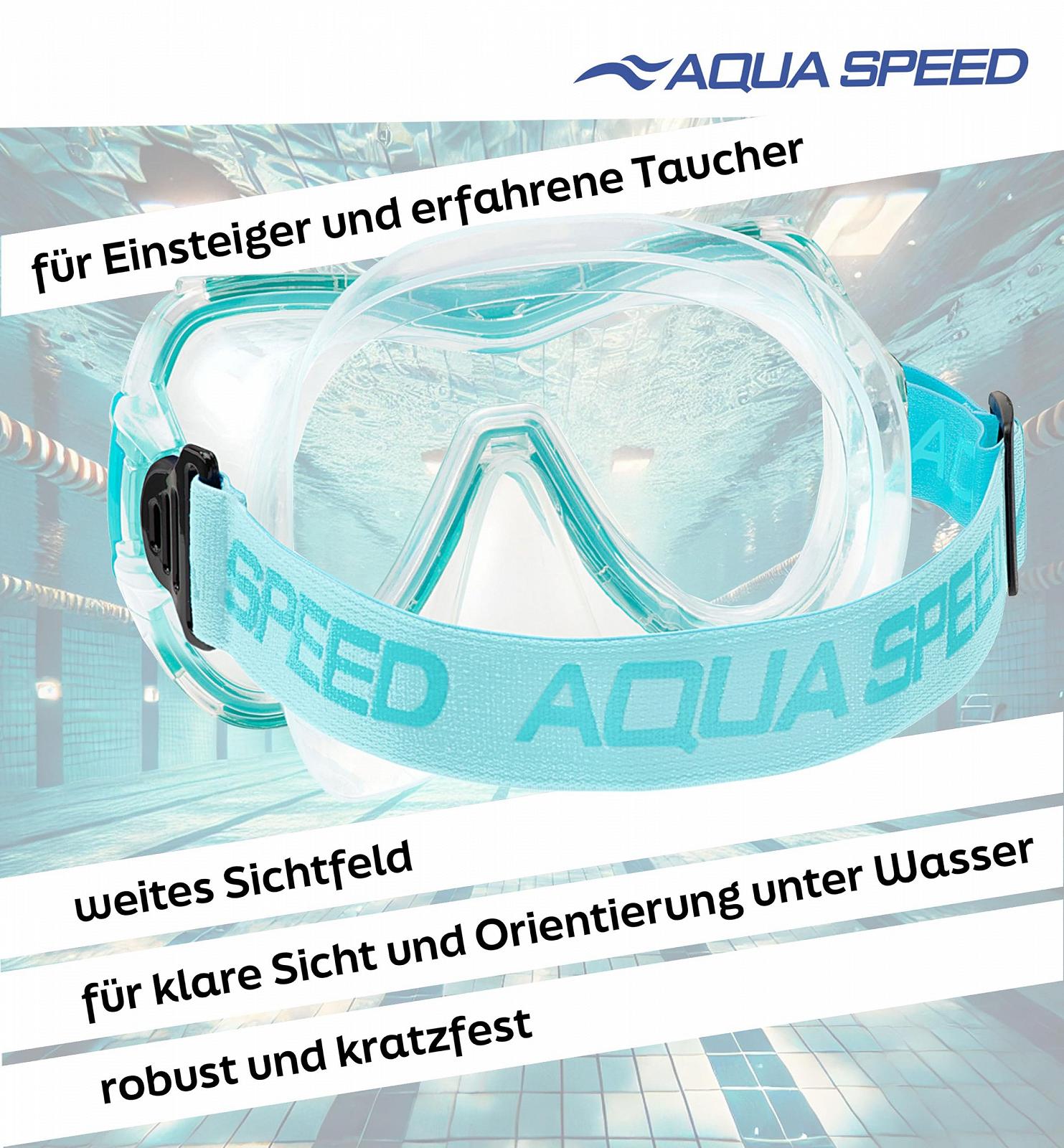 Маска для дайвінгу Aqua Speed RAY FS з тканинною пов'язкою на голову та загартованим склом для дорослих/молоді, фото №5