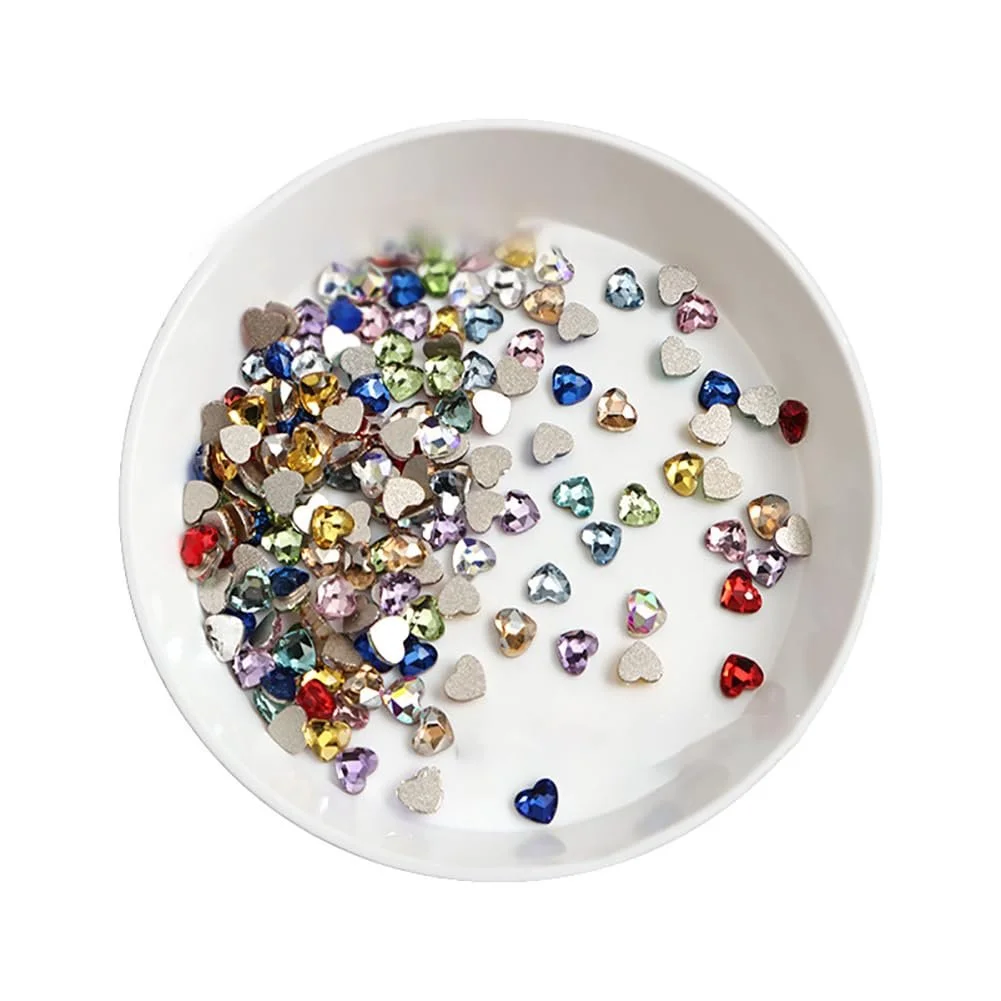 Стрази Серцеподібні 3 мм 100 шт Різнокольорові, фото №2