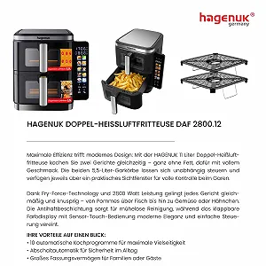 Мультипіч Hagenuk Premium Double DAF 2800.12 2 x 5.5 Л 2800 Вт 10 програм synthetic.ua - Фото 1