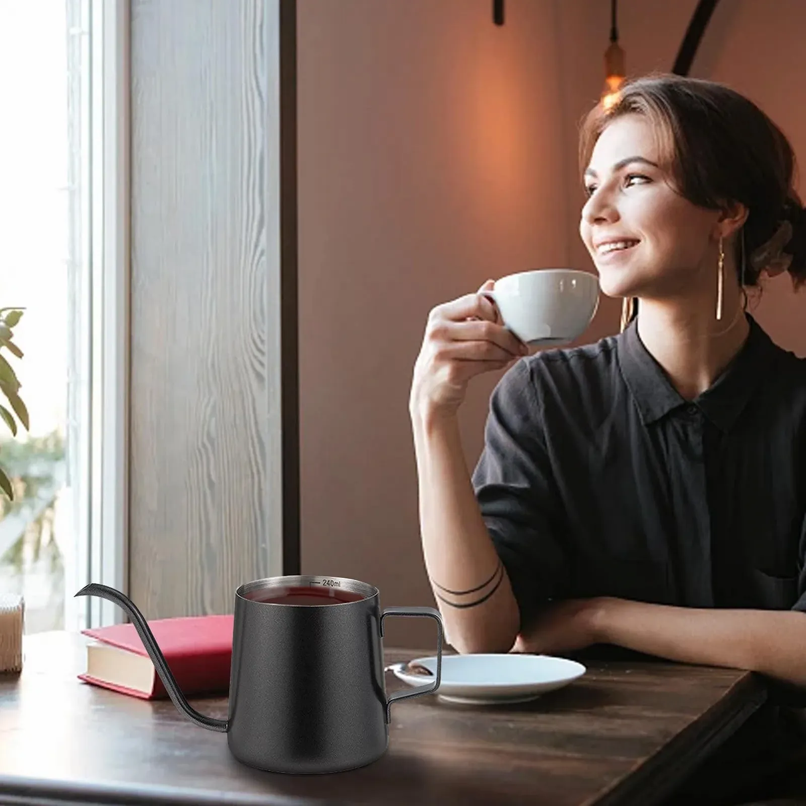 Кавник портативний сталевий з гусячою шиєю 250 мл, фото №3