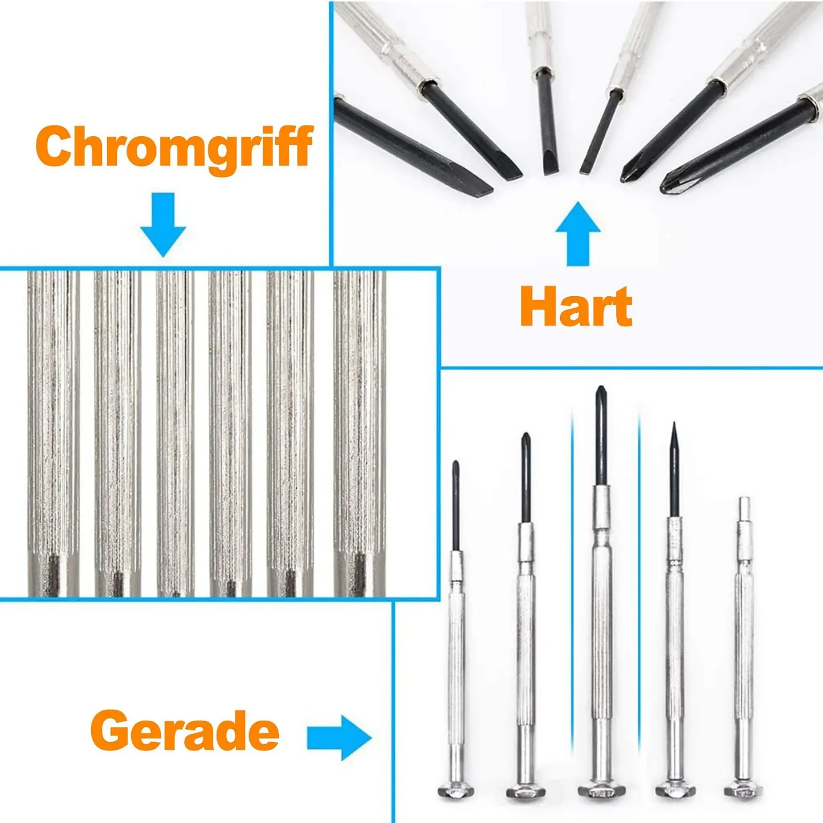 Набір прецизійних міні-викруток 11 в 1 для годинників та окулярів, фото №3