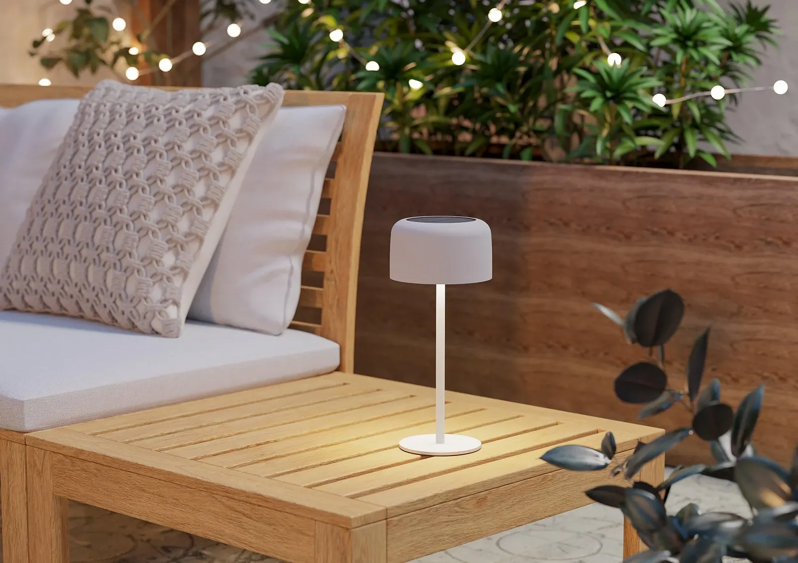 Настільна лампа EGLO Roccanova сонячна сенсорна біла IP44, фото №4