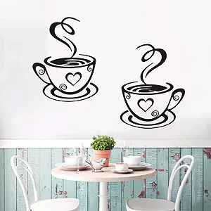 Набір наклейок для кухні IDISON Coffee Time Cups and Beans Style 2 Чорний synthetic.ua - Фото 1