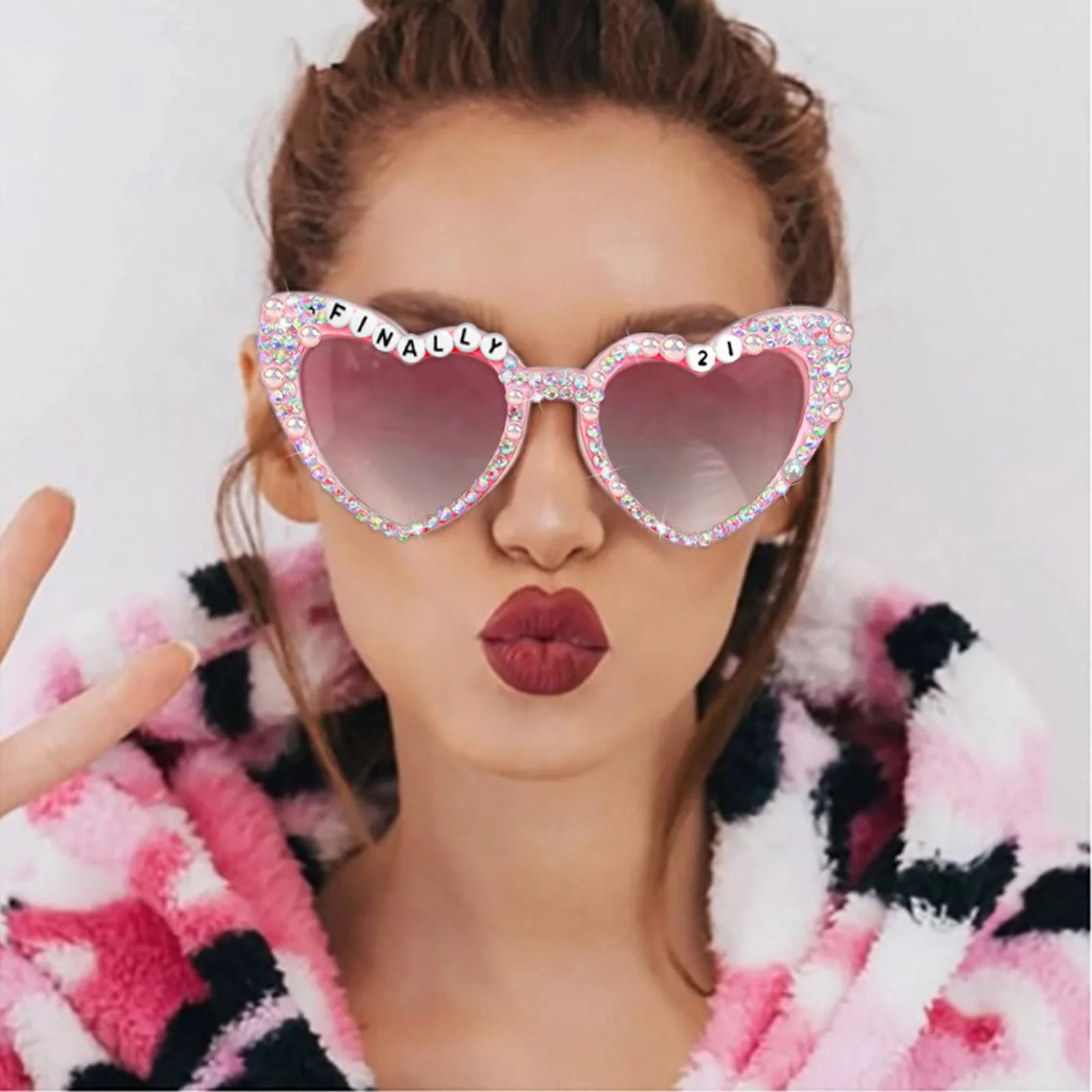 Очки Белые Topfunyy "Наконец 21", фото №3