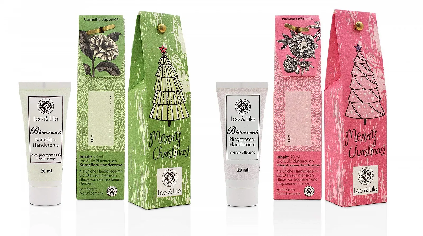 Набір з 6 вітальних міні-кремів для рук до Різдва Leo and Lilo: 3 x крем для рук Півонія 20 мл і 3 x крем для рук Камелія 20 мл, фото №6