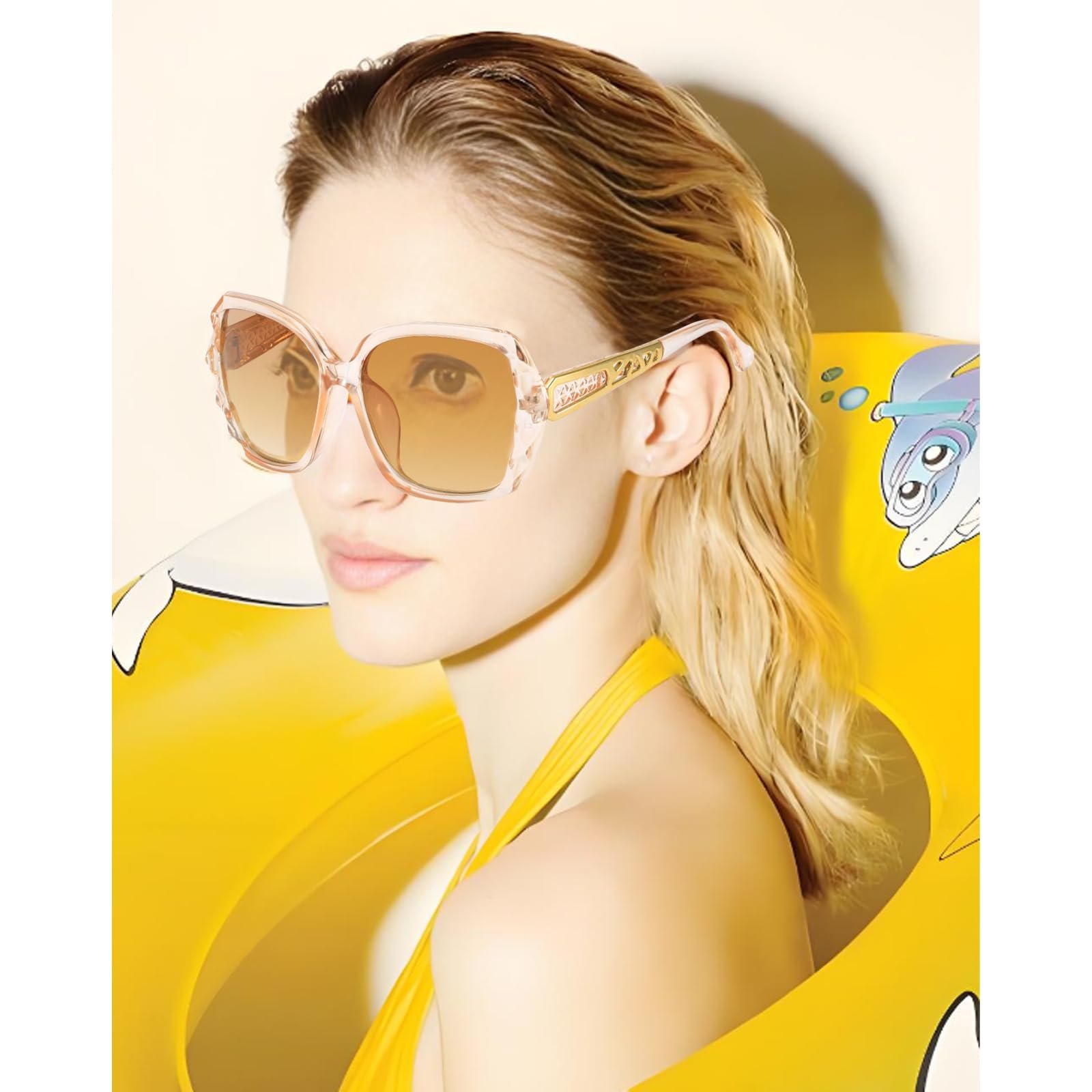 Солнцезащитные очки AYNKH Овальные Ретро Multicolor, 3 шт, фото №6