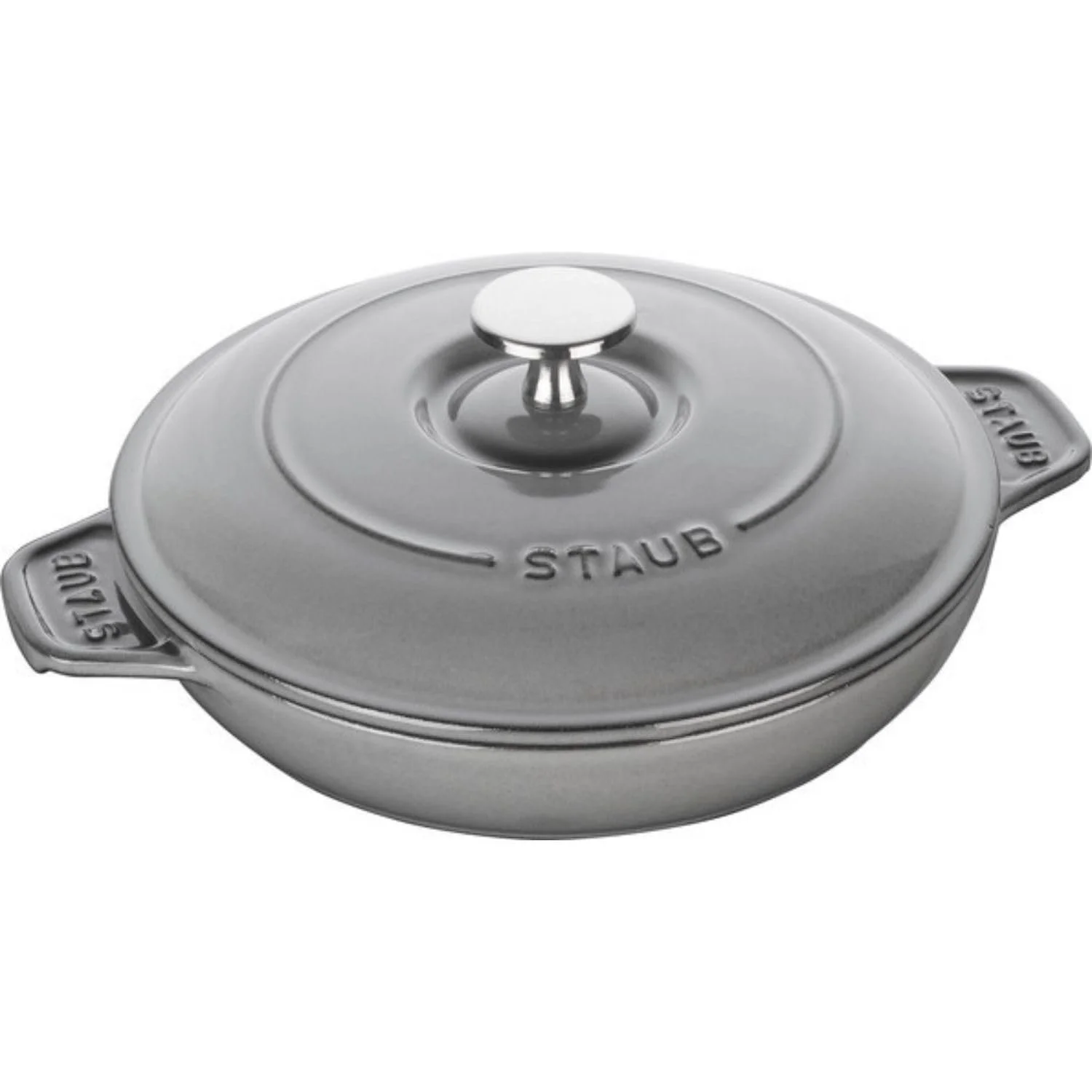 Каструля з кришкою STAUB 20 см 0.75 л Чавунна Кругла Сірий графіт, фото №1