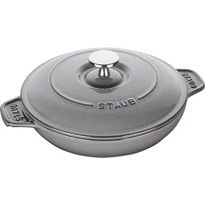 Каструля з кришкою STAUB 20 см 0.75 л Чавунна Кругла Сірий графіт - Фото 1