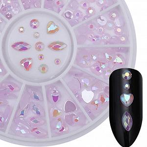 Хрустальные Стразы для Ногтей AB, Круглые Бусины, Плоская Задняя Часть, Стеклянные Подвески, 3D Декор для Ногтей, DIY Аксессуары для Ногтей с Коробкой для Хранения (Фиолетовый) synthetic.ua - Фото 1