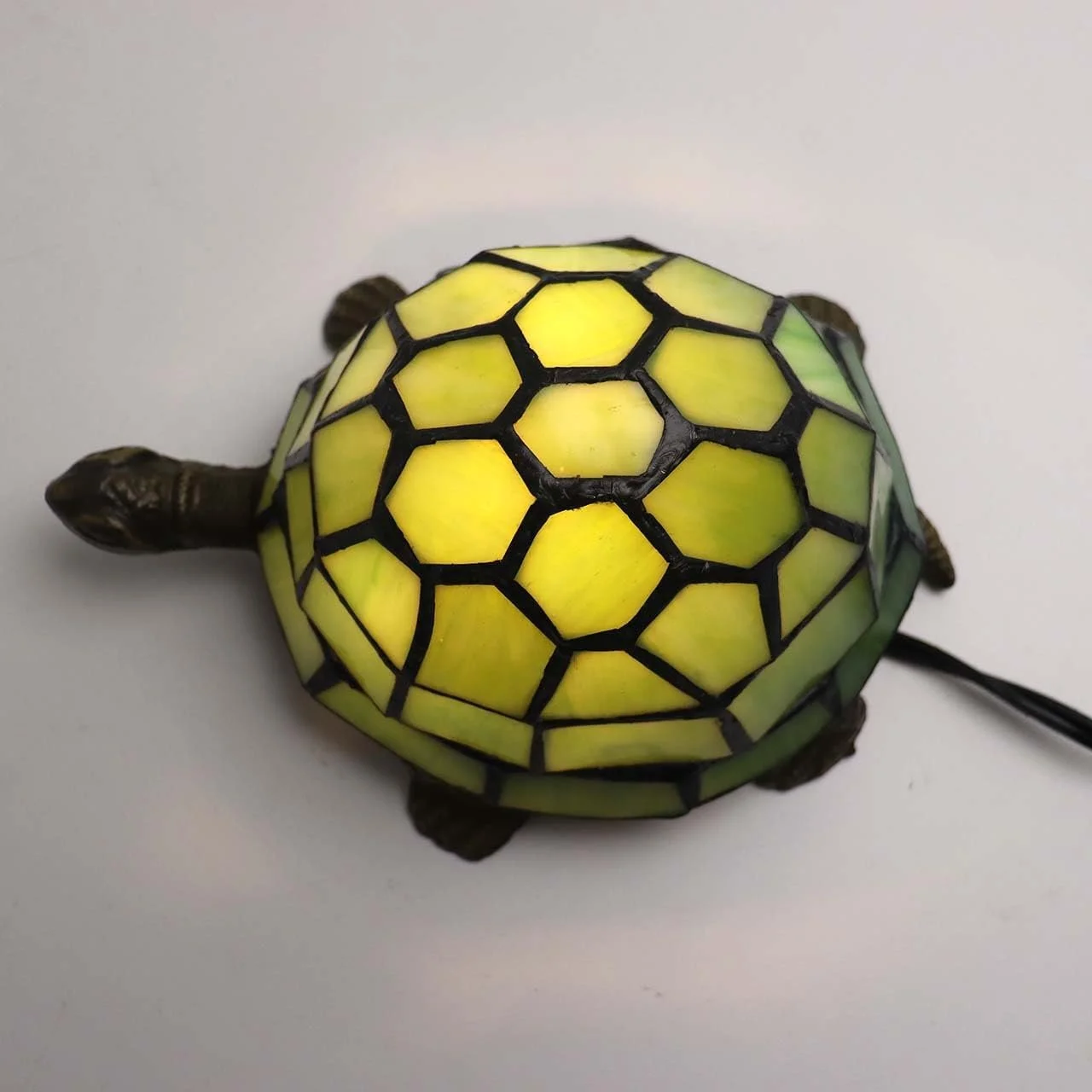 Настільна лампа Bieye L30592 Черепаха стиль Тіффані вітражне скло нічник Teal, фото №3