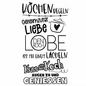 Наклейка на стіну GRAZDesign 031 Кухонні правила самоклеюча 53 x 30 см червона synthetic.ua - Фото 1