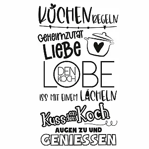 Наклейка на стіну GRAZDesign 031 Кухонні правила самоклеюча 53 x 30 см червона synthetic.ua - Фото 1