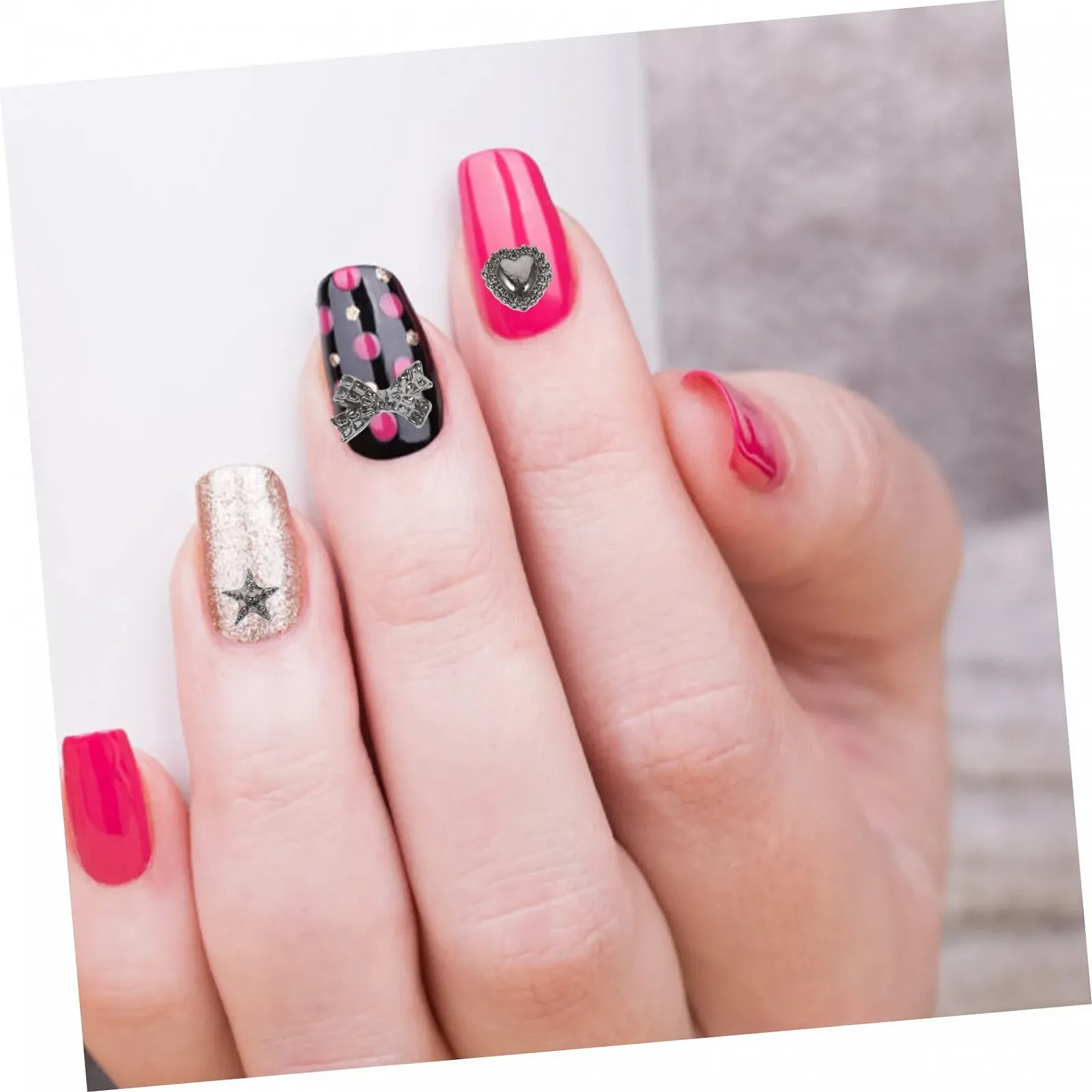 Прикраса для нігтів Серце FRCOLOR 60 шт., фото №7