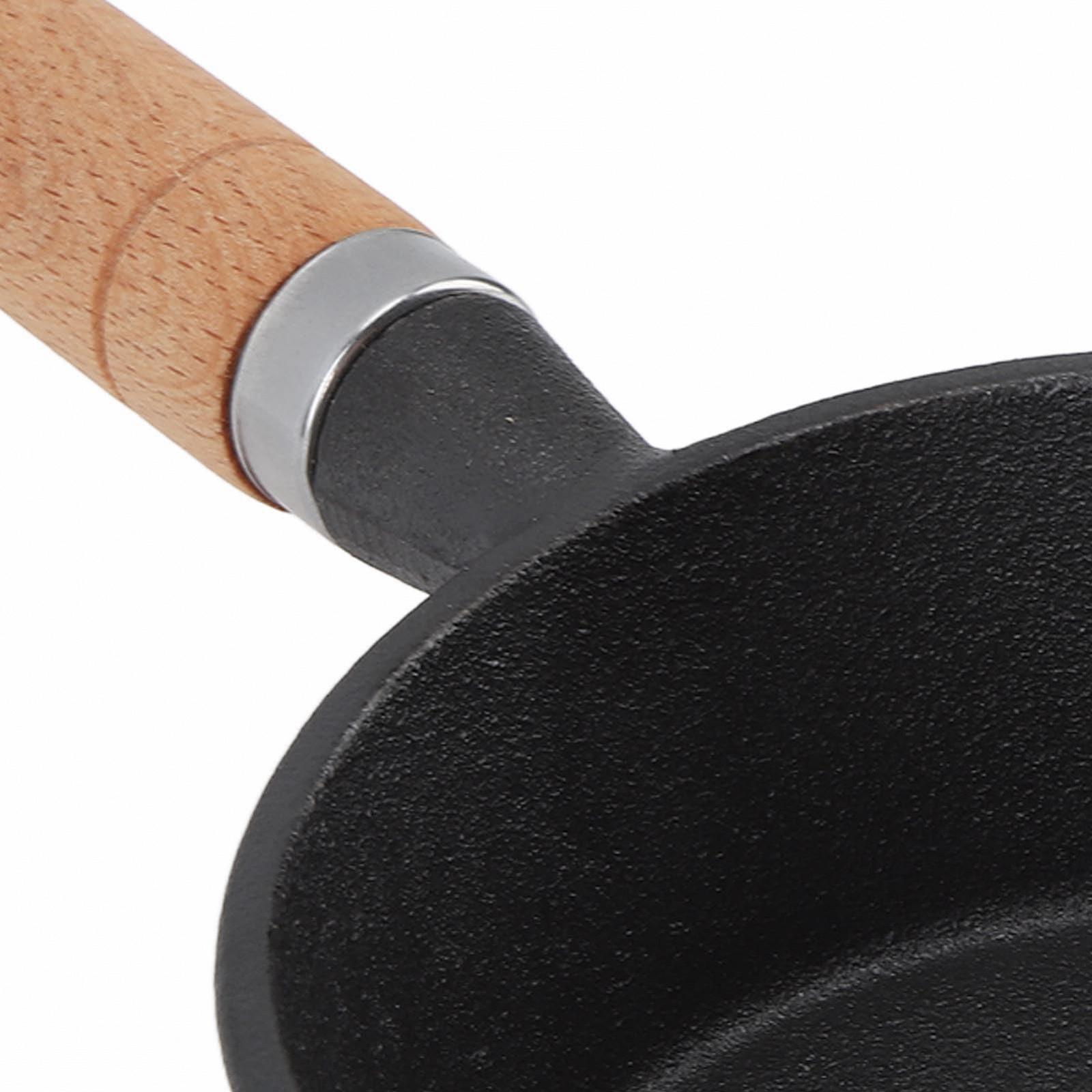 Сковорідка Qukaim Mini Cast Iron 13 x 5 см Дерев'яна ручка, фото №4