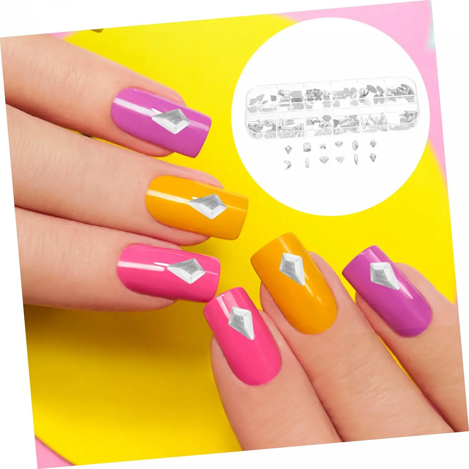 Стрази FRCOLOR, 1 коробка, дорогоцінне каміння, інструменти, блискучі, діаманти, фото №5