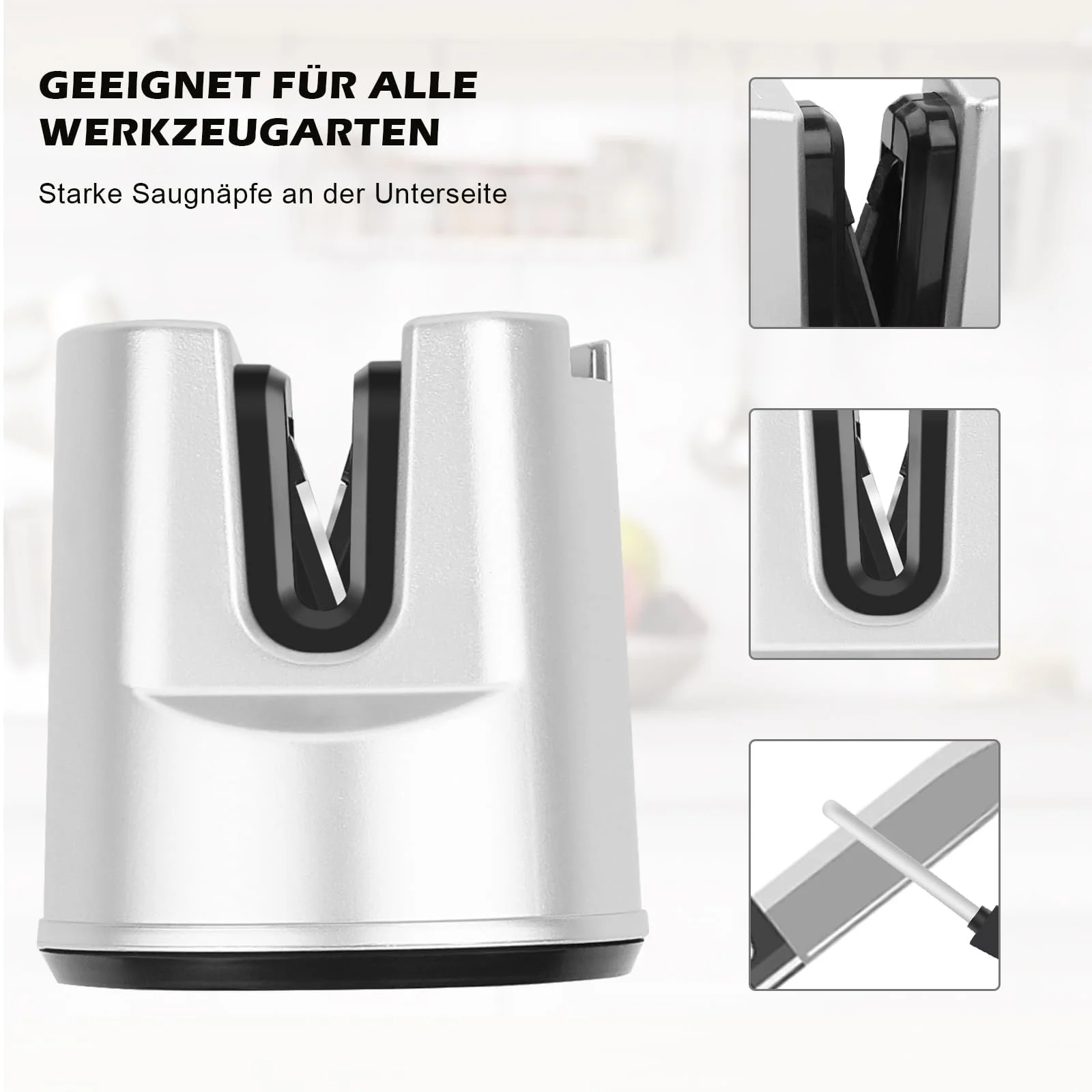 Точилка для ножів та ножиць з присосками та регульованим кутом заточування, фото №5