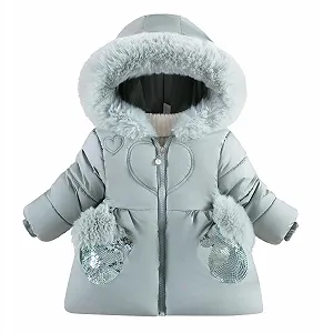 Куртка SEAUR Теплая Зимняя Куртка для Девочек с Капюшоном, Ветрозащитная, Толстая, Пуховая, Мягкая и Удобная - Фото 1