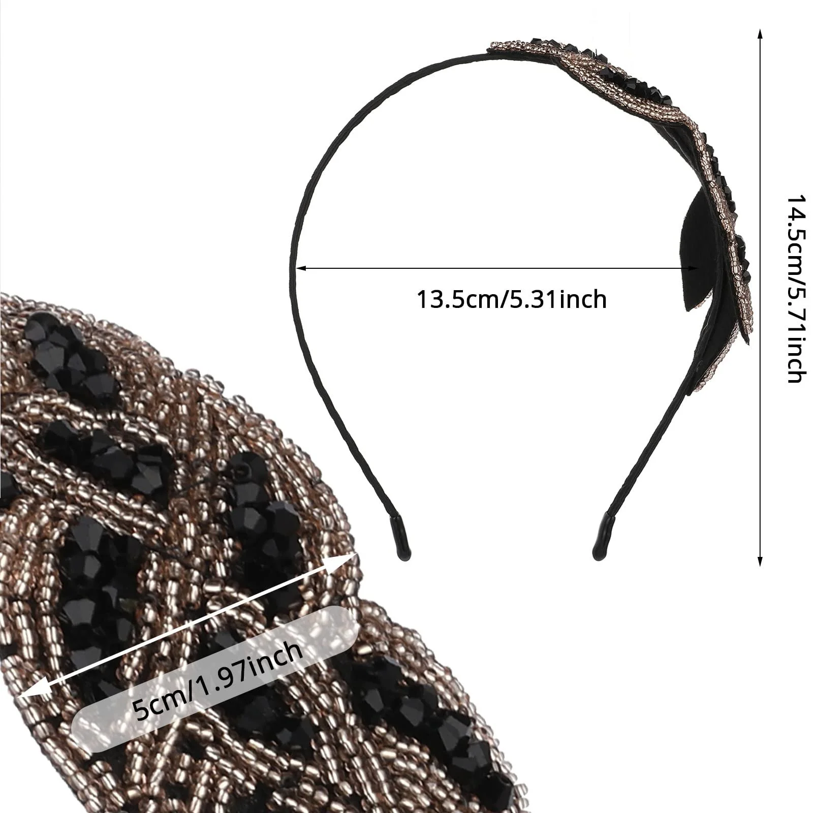 Обруч на голову WLLHYF в стилі 1920-х для жінок, фото №3 Обруч на голову WLLHYF в стилі 1920-х для жінок, фото №3