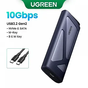 Внешний карман Ugreen M.2 NVMe/SATA PCIe SSD to USB 3.2 Gray Model CM767 (15813) - Фото 1