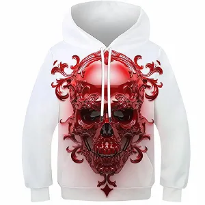 Купить Худи KHHKJBVCE Череп, 3D худи для девочек и мальчиков с карманом - Фото 1 Худи KHHKJBVCE Череп, 3D худи для девочек и мальчиков с карманом - Фото 1