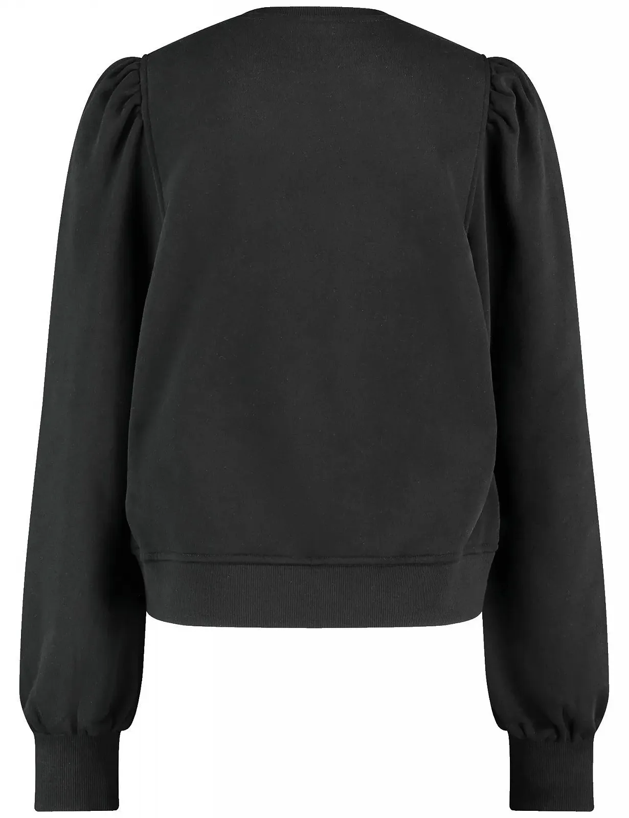 Жіноча Толстовка Taifun Однотонна з довгими рукавами-буфами, манжетами та прикрасою зі стразами, фото №2 Жіноча Толстовка Taifun Однотонна з довгими рукавами-буфами, манжетами та прикрасою зі стразами, фото №2