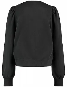 Женская Толстовка Taifun Однотонная с длинными рукавами-буфами, манжетами и украшением стразами synthetic.ua - Фото 1