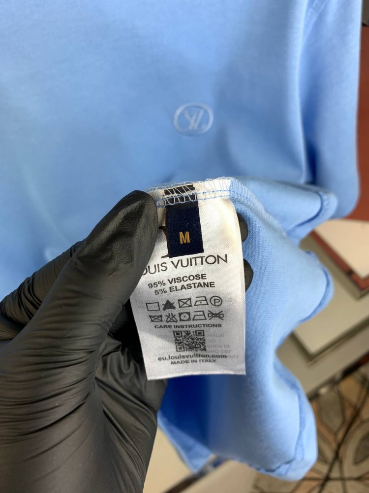 Футболка Louis Vuitton голубая f567, фото №4
