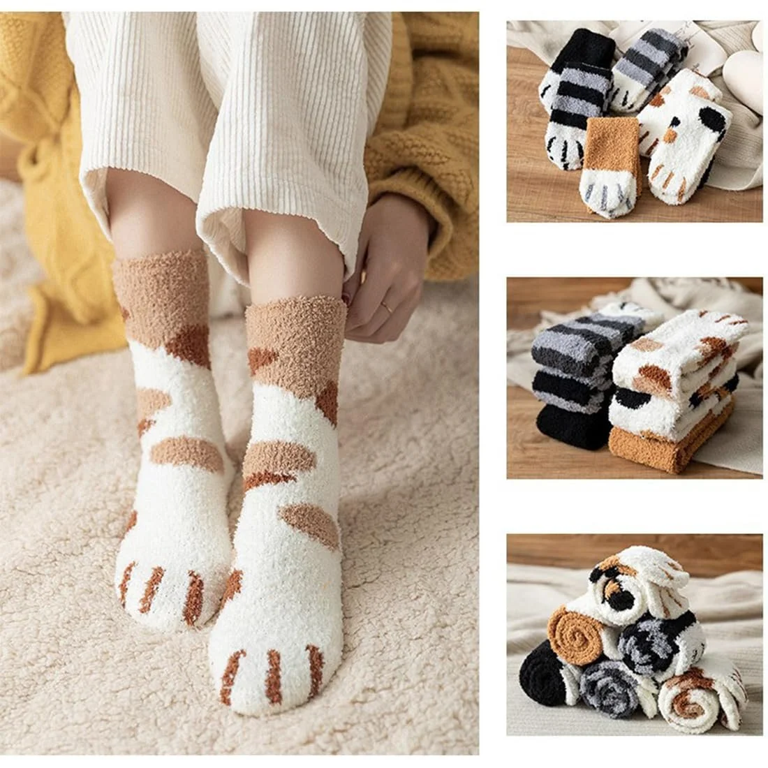 Шкарпетки Жіночі Теплі 3 пари Cat Paw, фото №5