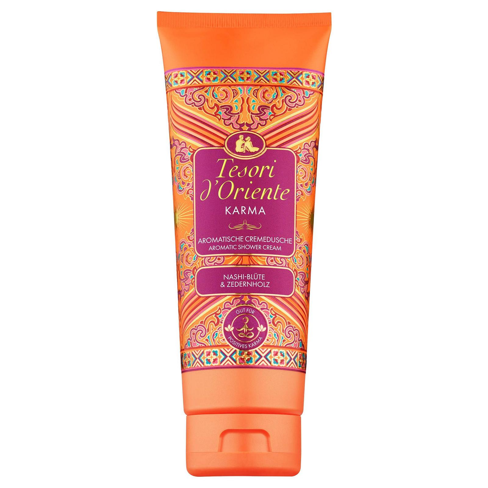 Набір для душу та ванни Tesori d'Oriente Karma Ароматичний крем-гель та крем-піна Лимон, бергамот і кедр, фото №2