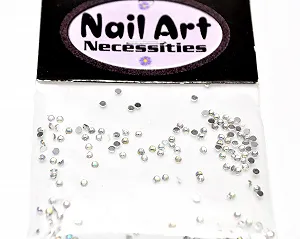 Стрази KM Nails кришталеві/райдужні Розмір прибл. 1 мм плоскі для дизайну нігтів - Фото 1