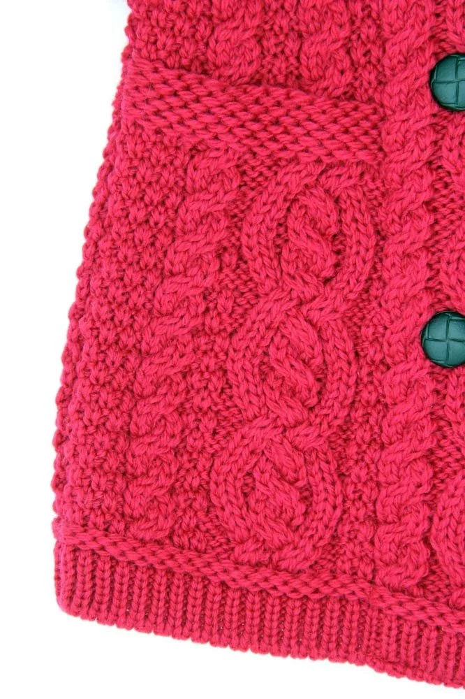 Пальто Aran Crafts В'язане Ірландське дитяче двобортне з м'якої 100% вовни мериноса, фото №5