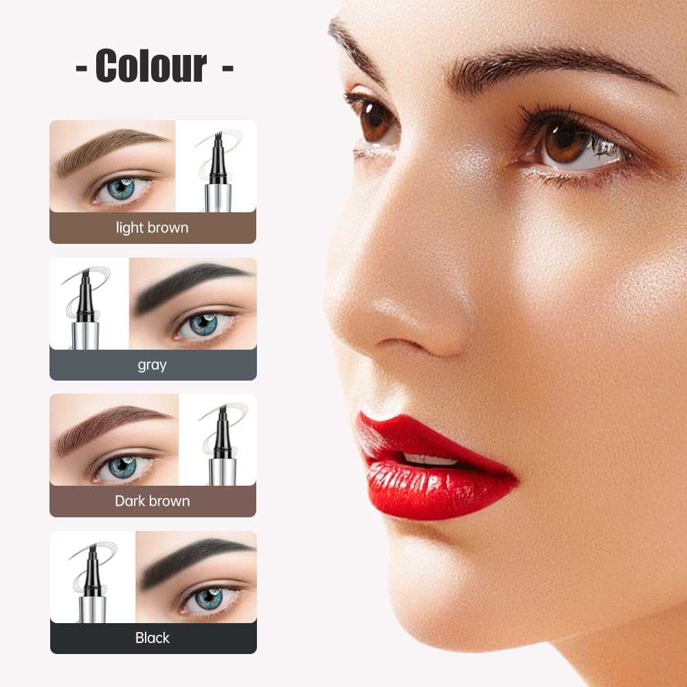 Олівець для брів 3D Magic Microblading з 4-ма вилочковими наконечниками Водостійкий Чорний, фото №3 Олівець для брів 3D Magic Microblading з 4-ма вилочковими наконечниками Водостійкий Чорний, фото №3