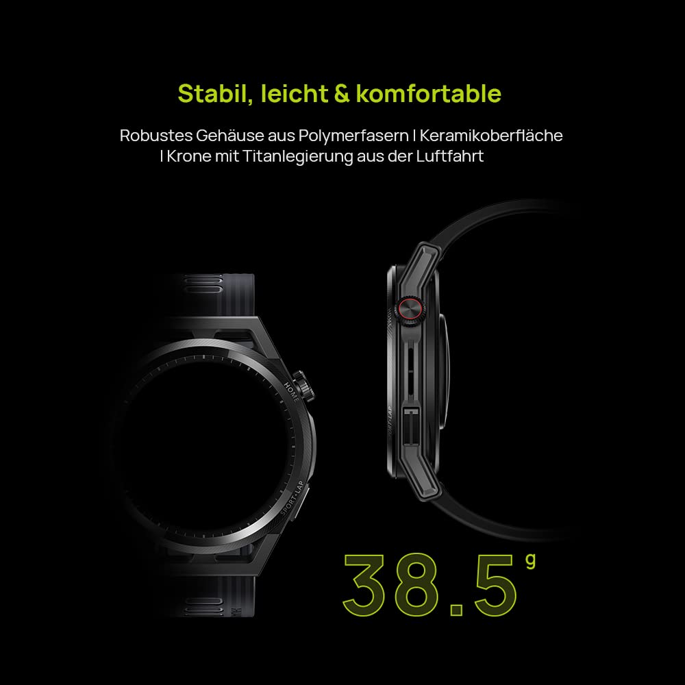 Смарт-годинник HUAWEI WATCH GT Runner 46 мм, дводіапазонний GNSS з 5 системами, точне вимірювання серцевого ритму, наукова програма бігу, ІІ-тренер з бігу, чорний, фото №2