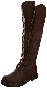 Чоботи USG Ranger зі штучним хутром, шнурівка спереду, контрастна строчка, розмір 41, коричнева шкіра - Фото 1