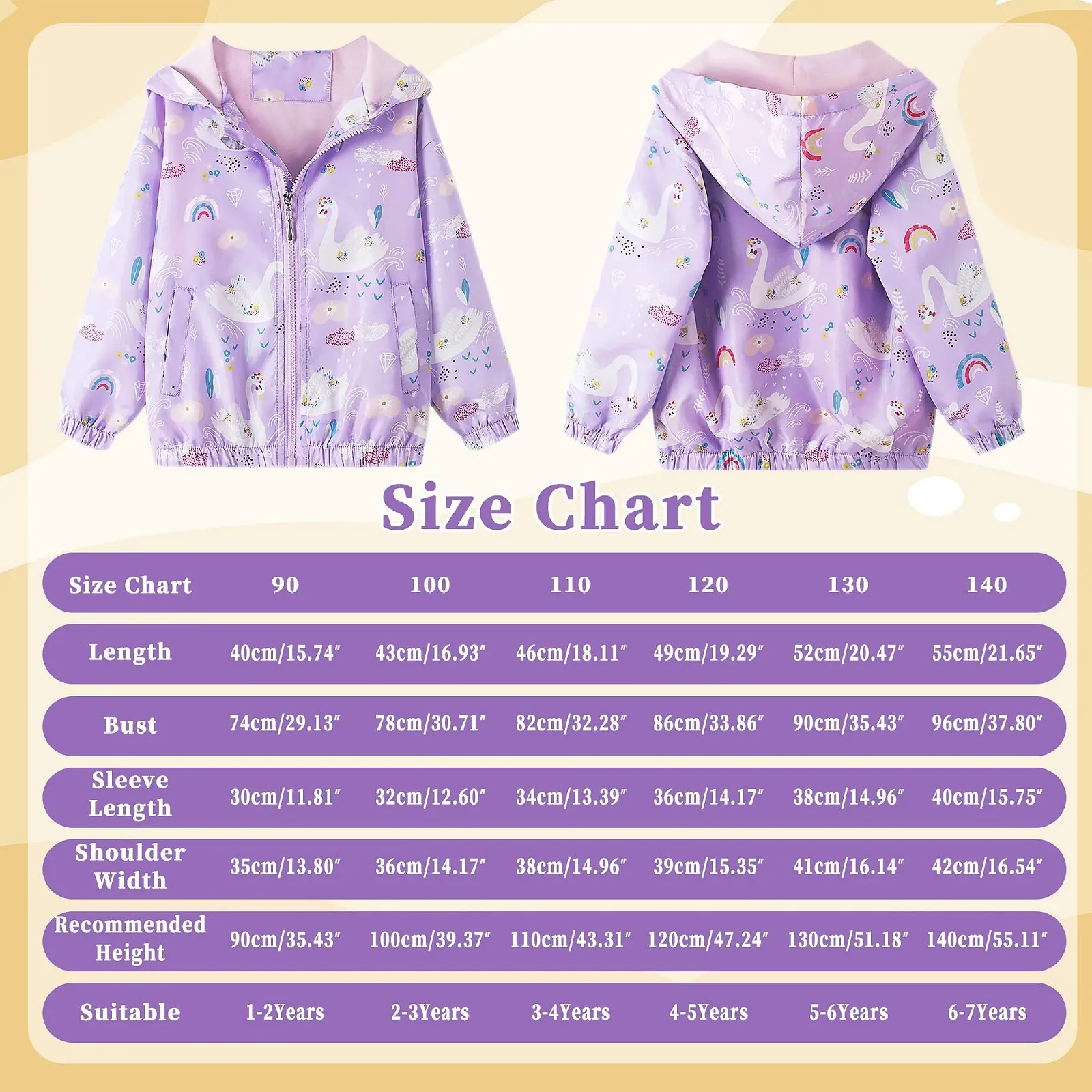 Куртка JinBei Дитяча Куртка для Дівчаток Вітровка з капюшоном, фото №6