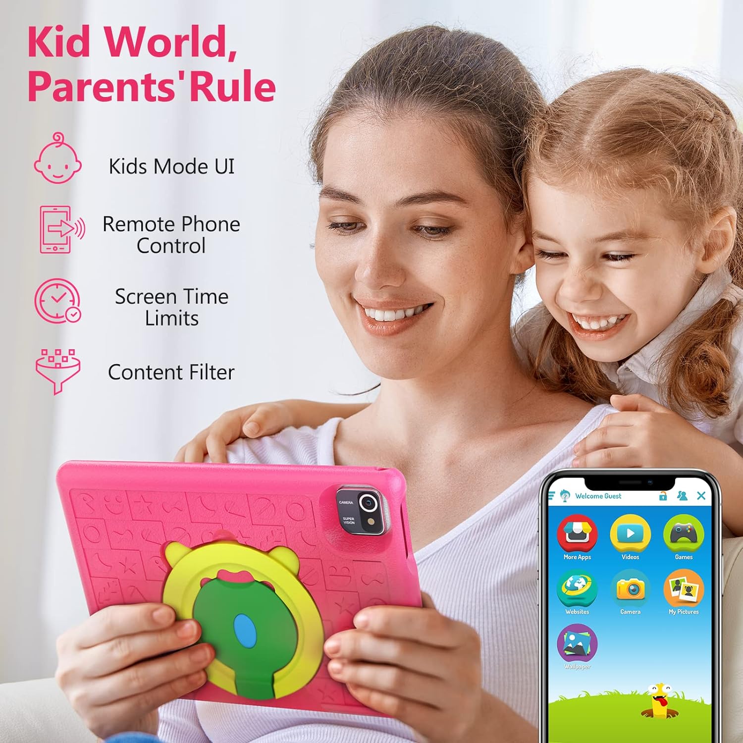 Планшет 10.1" HotLight KT1006 2+4/64Gb 4 ядра Android 13 5000 mAh Рожевий, фото №3