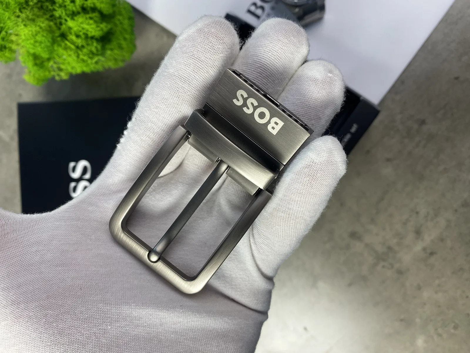 Подарочный набор с кожаным ремнем Boss с двумя сменными пряжками Босс, фото №7