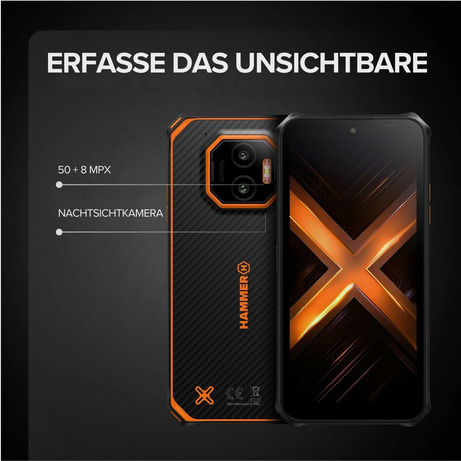 Смартфон Hammer Energy X2 4G 6GB/128GB 6.1" IP69 5000mAh Black/Orange, фото №5
