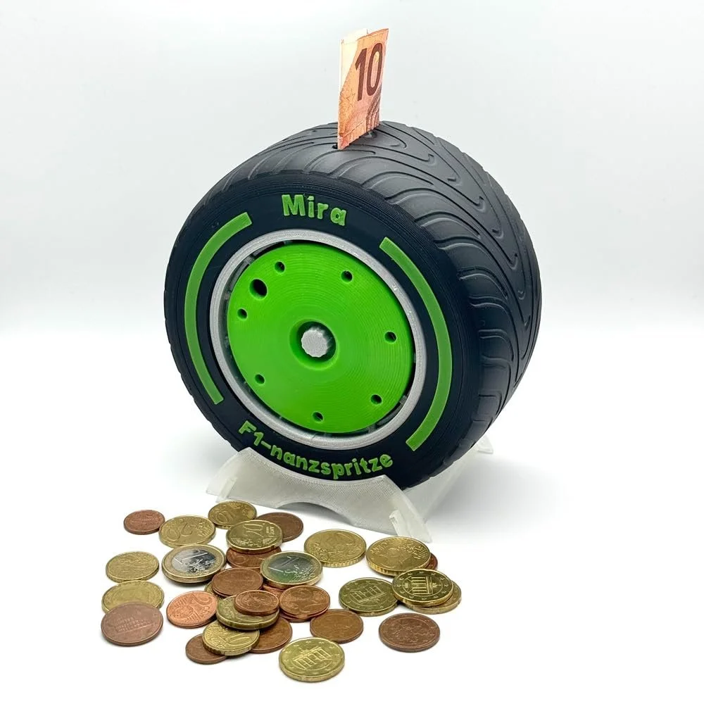 Копилка Formula 1 Intermediate Tyre Персонализированная, фото №1