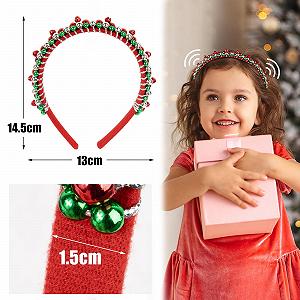 Обруч Рождественский с колокольчиками Красный Зеленый synthetic.ua - Фото 1