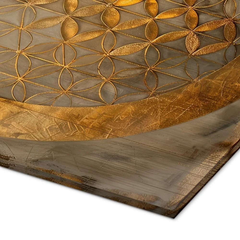 Картина на акриловому склі Posterlounge DejaReve Квітка життя 50 x 50 см Золота, фото №3