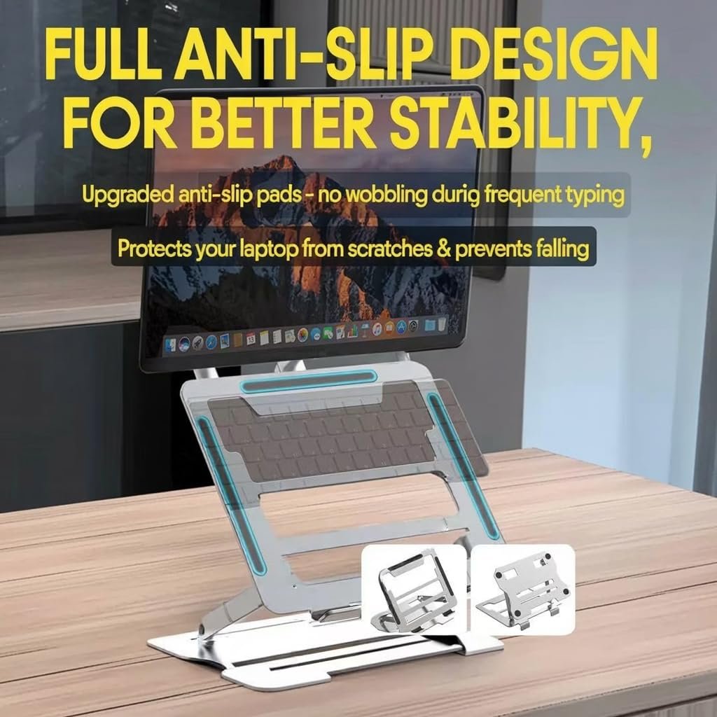 Регульована Підставка для Ноутбука Металева Складна, фото №5