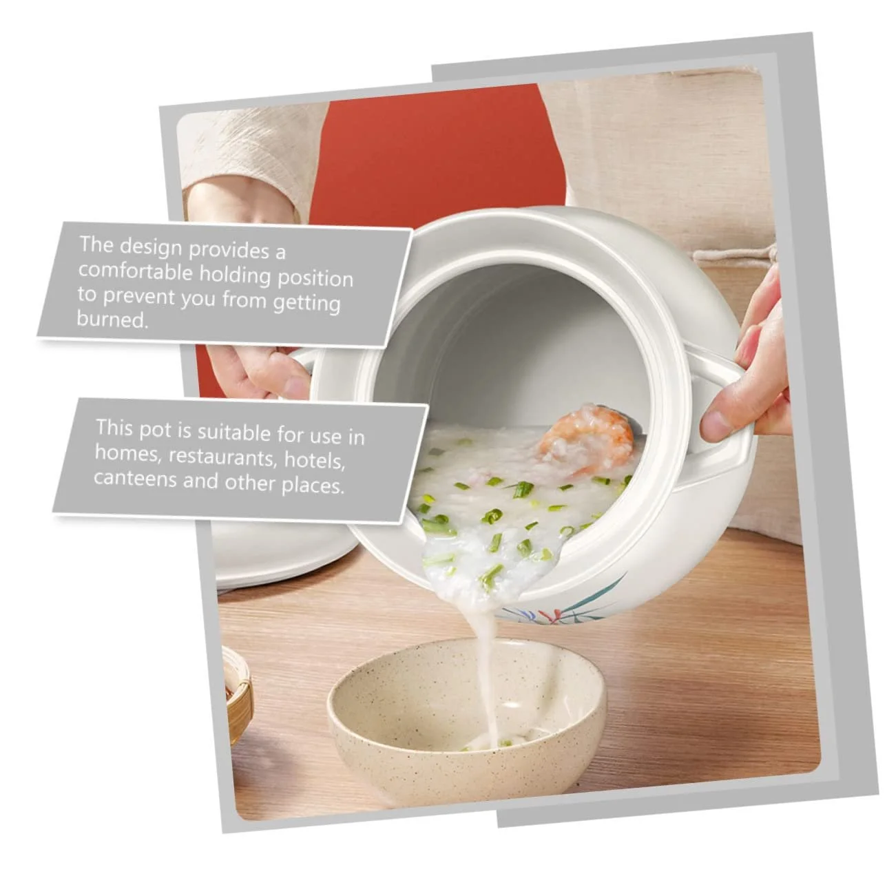 Кастрюля TIDTALEO керамическая круглая с крышкой термостойкая большая, фото №3