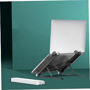 Регулируемая складная подставка для ноутбука из прочного материала Портативный держатель для ноутбука для поднятия на столе Легкая мобильная компьютерная стойка для офиса дома и в дороге synthetic.ua - Фото 1