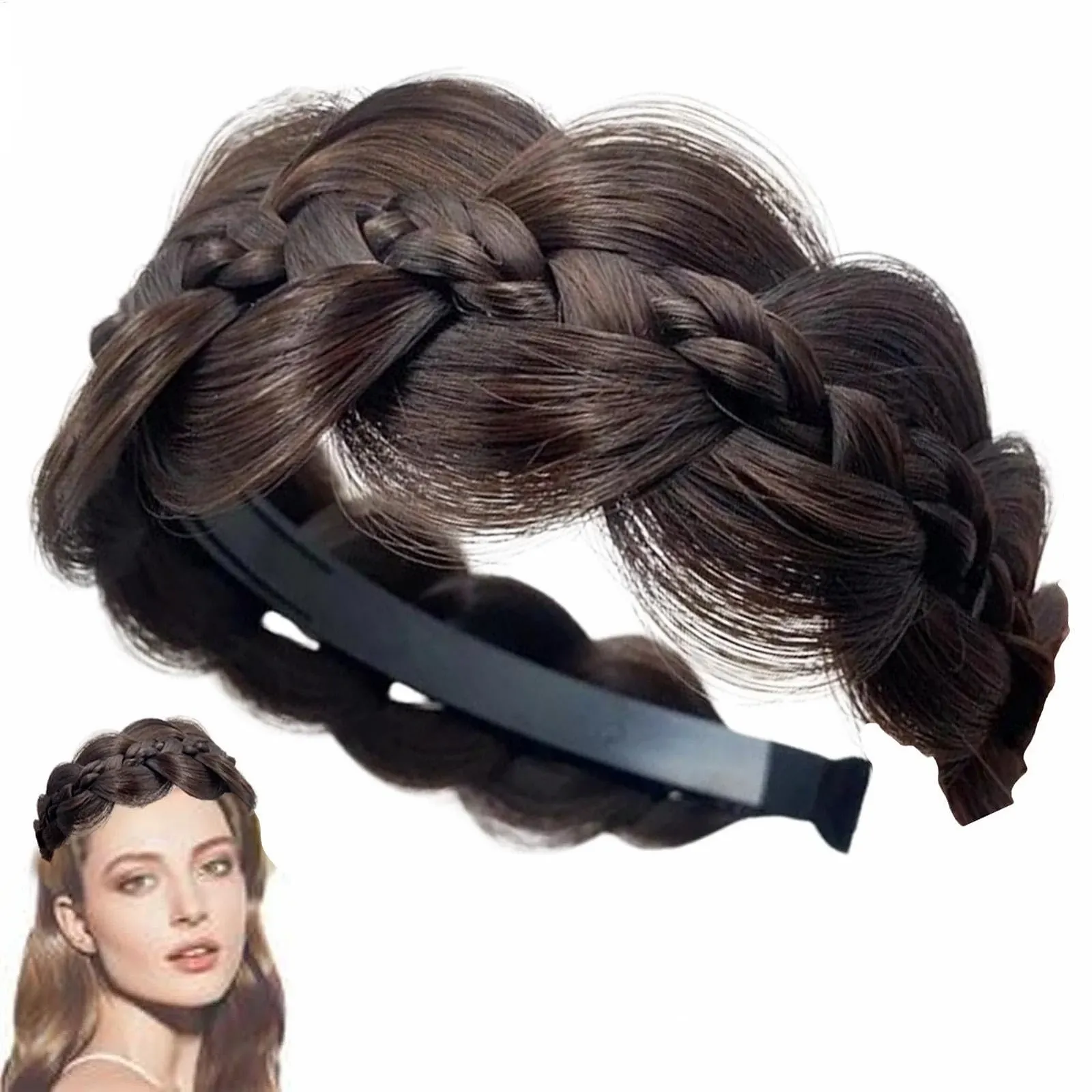 Обруч плетений Braided Широкий ялинка з зубцями аксесуари для волосся, фото №1