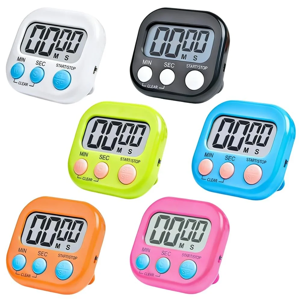 Набор цифровых кухонных таймеров SGZIOO Pack of 6 Magnetic LCD, фото №1 Набор цифровых кухонных таймеров SGZIOO Pack of 6 Magnetic LCD, фото №1