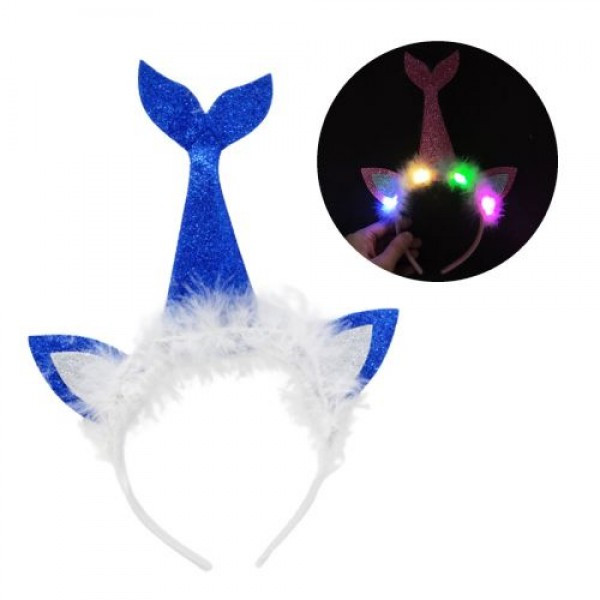 Обруч Хвост русалки зі світлом блакитного, фото №1